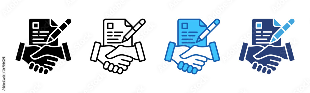 Poster Contract icon sheet multiple style collection