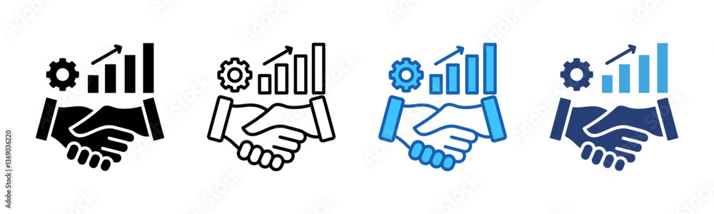 Poster business relationship icon sheet multiple style collection