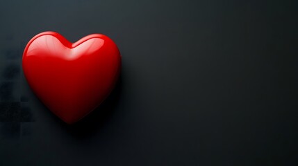 Red Heart on Black: A Minimalist Symbol of Emotion and Simplicity