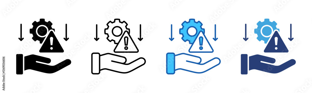 Poster Risk icon sheet multiple style collection