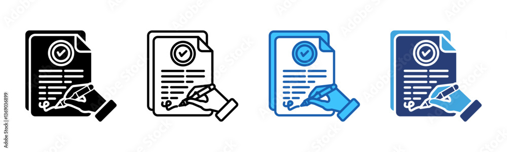 Poster agreement icon sheet multiple style collection