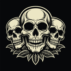 Fototapeta premium skull on black background