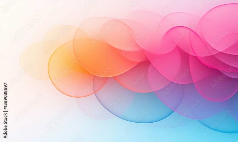 Poster Overlapping translucent circles create a vibrant gradient wave of color across the frame.