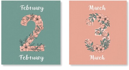 Spring Milestone Card: Number 3 Ornate Design