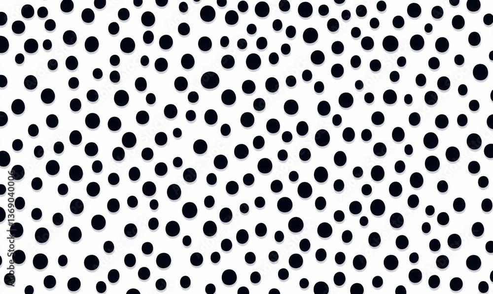 Aufkleber seamless scattered polka dots pattern on white background providing a visually interesting texture.
