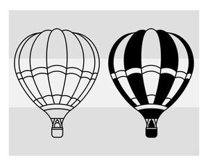 Naklejka premium hot air balloon svg, hot air balloon svg cutting file, hot air balloon silhouette, fire balloon svg, Balloon Rides Svg, hot air balloon Cartoon, hot air balloon Monogram, Split Monogram,