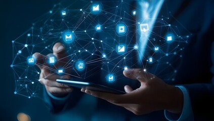 Futuristic Data Network Interaction