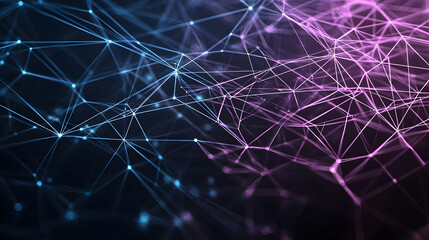 Abstract Network Design With Lines, Dots, And Gradient Colors