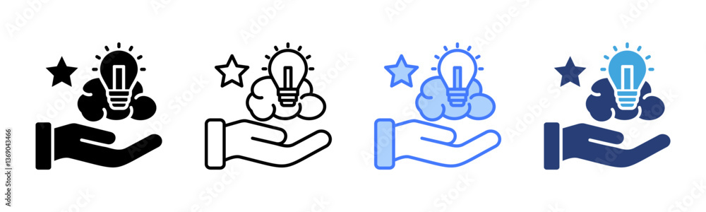 Poster Intangible Asset icon sheet multiple style collection