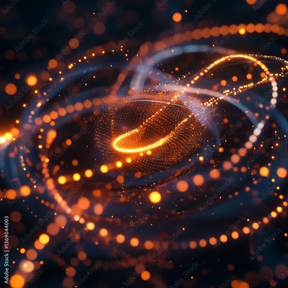 Poster abstract swirling patterns of light and particles. a mesmerizing display of dynamic energy and motio