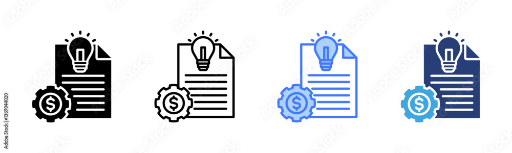 Poster Implement icon sheet multiple style collection