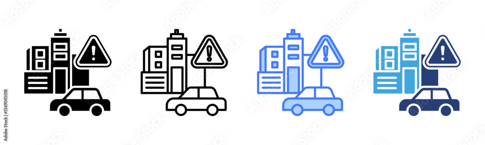 Poster risk icon sheet multiple style collection