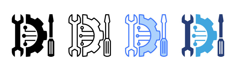 Engineering icon sheet multiple style collection