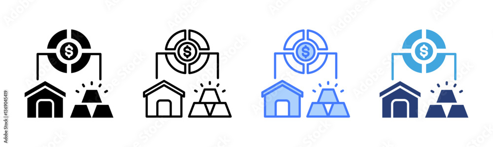 Poster Asset Management icon sheet multiple style collection