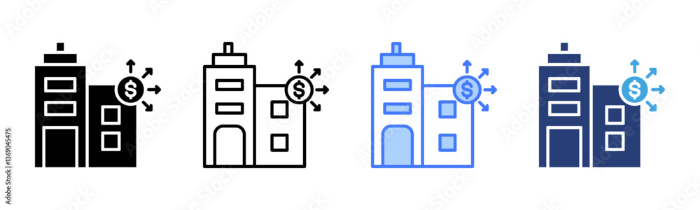 Poster expense icon sheet multiple style collection