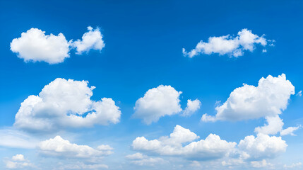 Naklejka premium Scenic Blue Sky With Fluffy White Clouds