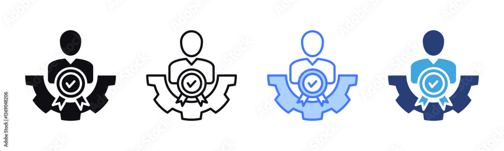 Poster professionalism icon sheet multiple style collection