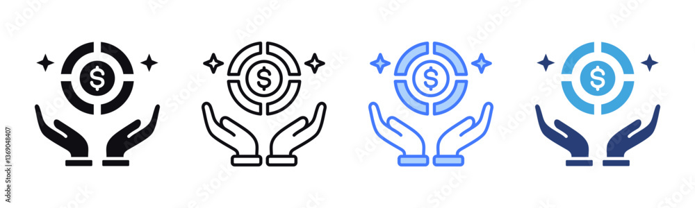 Poster benefit icon sheet multiple style collection