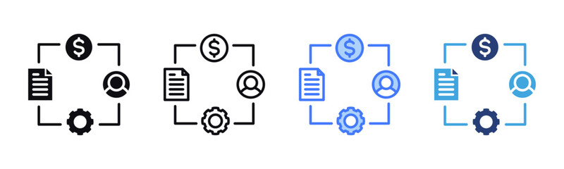 Value Chain icon sheet multiple style collection