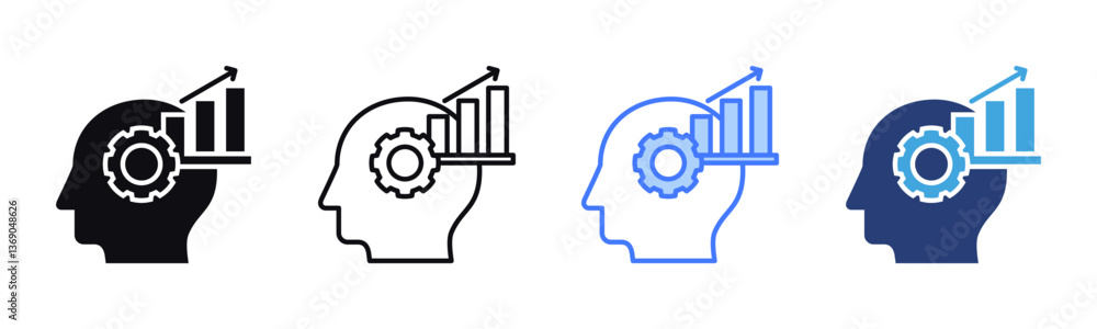 Poster growth mindset icon sheet multiple style collection