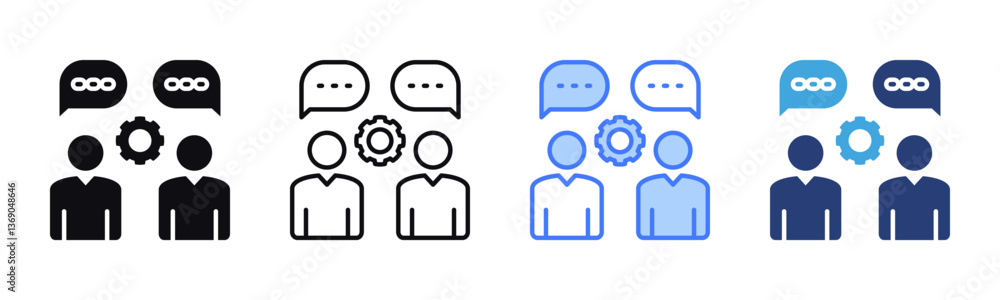 Poster communication icon sheet multiple style collection