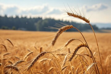 Golden Wheat Field at Sunset Peaceful Landscape Photography