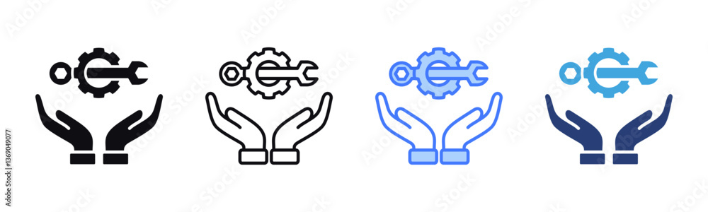 Poster management service icon sheet multiple style collection