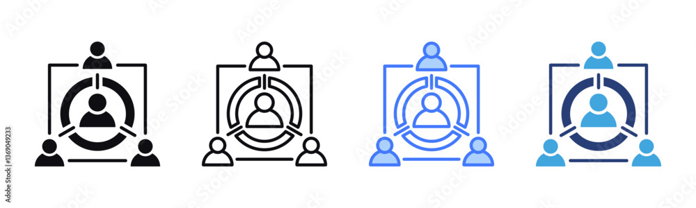 Poster collaboration icon sheet multiple style collection