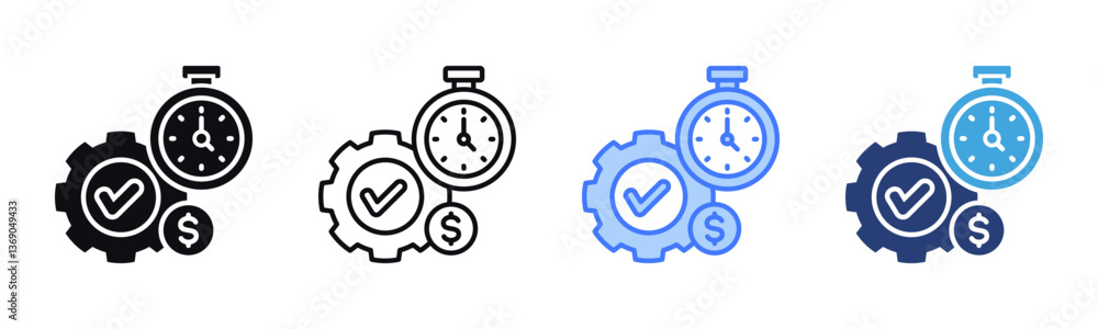 Poster Efficiency icon sheet multiple style collection