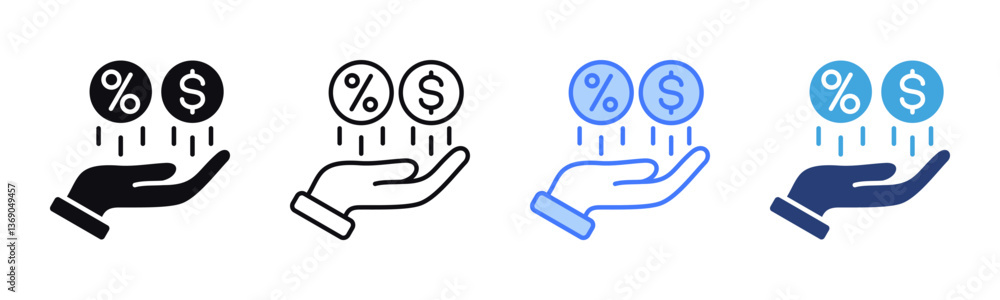 Poster dividend icon sheet multiple style collection