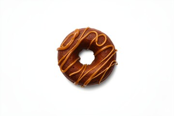 Caramel donuts isolated on the white background 