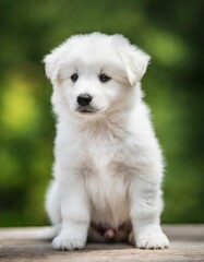 Small White Puppy Cut Out Cleanly Against a Void to Showcase Its Fluffy Fur