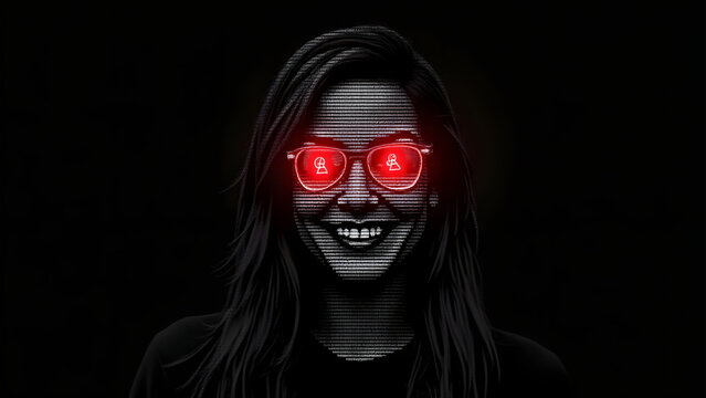 An ASCII art portrait hides live malware. Its "eyes" scan for weaknesses, injecting code silently.