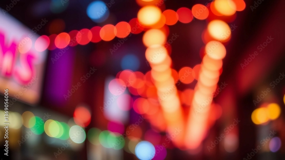 Poster a video showing vibrant blurred lights shining in darkness creating an abstract and colorful spectac