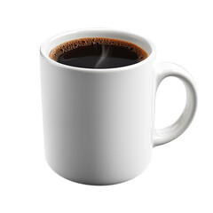 Steaming cup of coffee rests on a table in a cozy cafe bathed in warm afternoon light