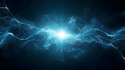 Fototapeta premium Abstract Blue Light Particles Background Design
