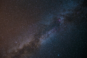 Fantastic Milky Way above Masurian Lake Land in Poland near Mikolajki