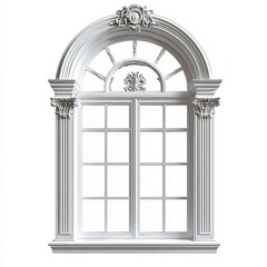 window for interior decoration isolated on White background, cut out, White background, clipping path