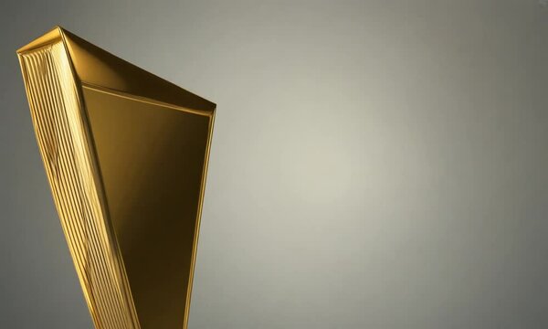 Golden curve frame background, 3d rendering.