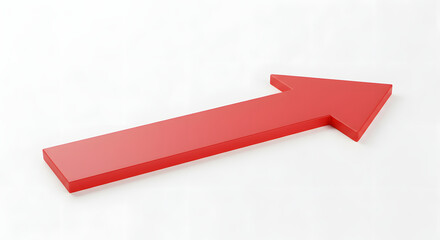 Red arrow on white background