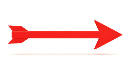 Red arrow on white background