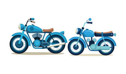 Fototapeta premium motorcycle on a blue background set