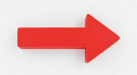 Red arrow on white background