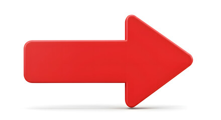 Red arrow on white background