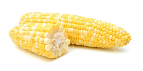 Stack Corn fruits on a white background 