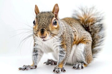 Clear Pixel Picture of Cute Squirrel Standing and Looking at Camera