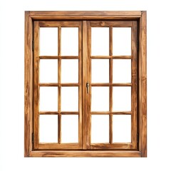 Fototapeta premium Wooden window frame isolated on White background Remove, pen tool, Clipping Path