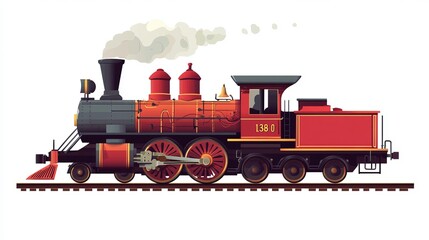 An illustration of a train engine, showcasing a detailed locomotive.