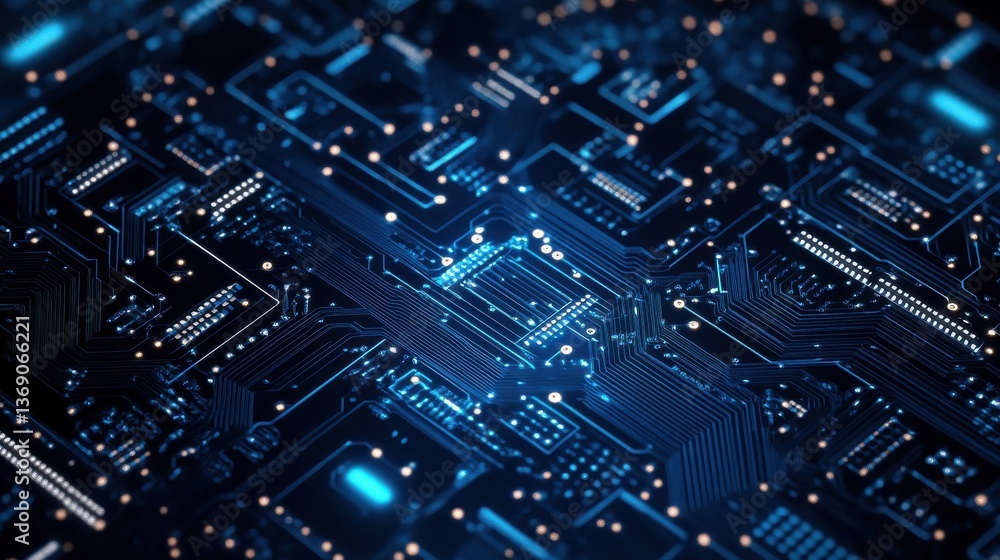 Poster abstract computer circuit board wallpaper background (generative ai).