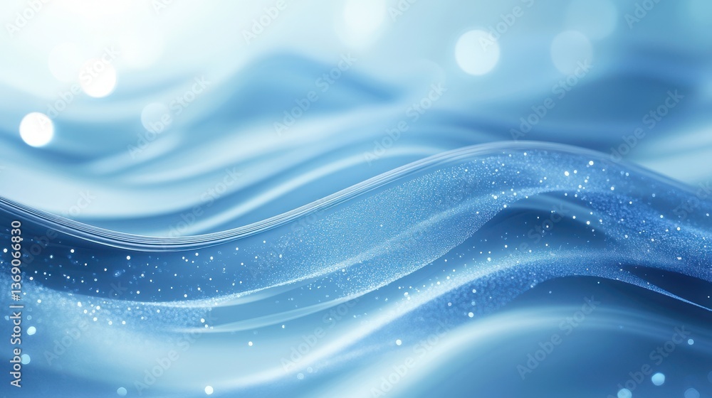 Poster abstract soft blue wave background. 3d blue background with blue lines curved wavy sparkle with copy
